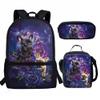 HUGS IDEA French Bulldog Floral Print School Backpack Kids Set Bookbag with Lunch Tote Bag and Pencil Case for Middle Elementary Preschool Students Supplie view 1
