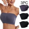 3 Pack Bandeau Bra for Women Stretch Non Padded Tube Top Bralette Strapless Non Slip Seamless Crop Top Basic Bra view 2