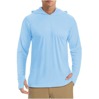 Generic Men UPF 50+ Sun Protection Hoodie Shirt Long Sleeve UV SPF Quick Dry T-Shirts Rash Guard Athletic Fishing Outdoor Lightweight, Small