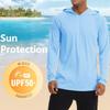 Generic Men UPF 50+ Sun Protection Hoodie Shirt Long Sleeve UV SPF Quick Dry T-Shirts Rash Guard Athletic Fishing Outdoor Lightweight, Small view 2
