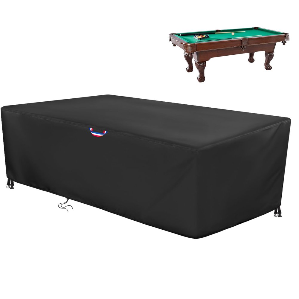 Agustone 7/8/9 Feet Pool Table Cover, Billiard Table Cover for 8FT Snooker Billiard Pool Table Heavy Duty Waterproof Cover Outdoor Indoor Protection-100 x57 x32 inchs