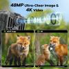 DEATTI Trail Camera 48MP 4K Game Camera with 8 Batteries 32GB SD Card,WiFi Bluetooth Connection,Trail Cameras with Night Vision Motion Activated Waterproof for Wildlife Deer Outdoor 0.1s Trigger Time view 2