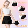 QooNoo Girls Tennis Skirt Athletic Running Shorts for Kids Teen High Waisted Golf Skort with Pockets Casual Workout (Black,X-Small) view 4