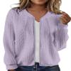 Zip Up Sweatshirts for Women Casual Outfits Cardigan Outerwear Trendy Winter Jackets Coat 36Light-Purple Medium view 1