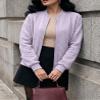 Zip Up Sweatshirts for Women Casual Outfits Cardigan Outerwear Trendy Winter Jackets Coat 36Light-Purple Medium view 2