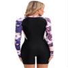 TiaoBug Boyleg Swimsuits for Women Long Sleeve One Piece Swimwear UV Rash Guard Bathing Suit Monokin Pink E X-Large view 4