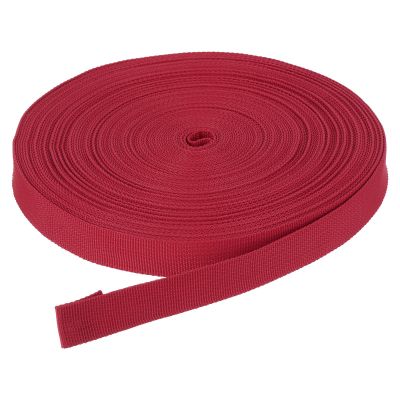 DMiotech 25 Yard x 3/4 inch Width Nylon Webbing Strap Poly Flat Webbing Strapping for DIY Craft Backpack Strapping, Sewing, Outdoor Gear Repair, Dark Red
