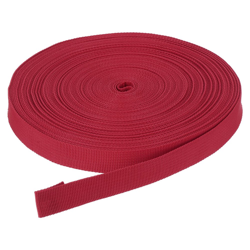DMiotech 25 Yard x 3/4 inch Width Nylon Webbing Strap Poly Flat Webbing Strapping for DIY Craft Backpack Strapping, Sewing, Outdoor Gear Repair, Dark Red