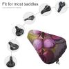 LMNGH Blooming Plum Bike Seat Cover Waterproof Bike Seat Rain Covers for Men Bike Cushion Seat Protector with Drawstring Extra Soft Exercise Seat Cushion Cover for Standard Or Stationary Bikes, style view 3