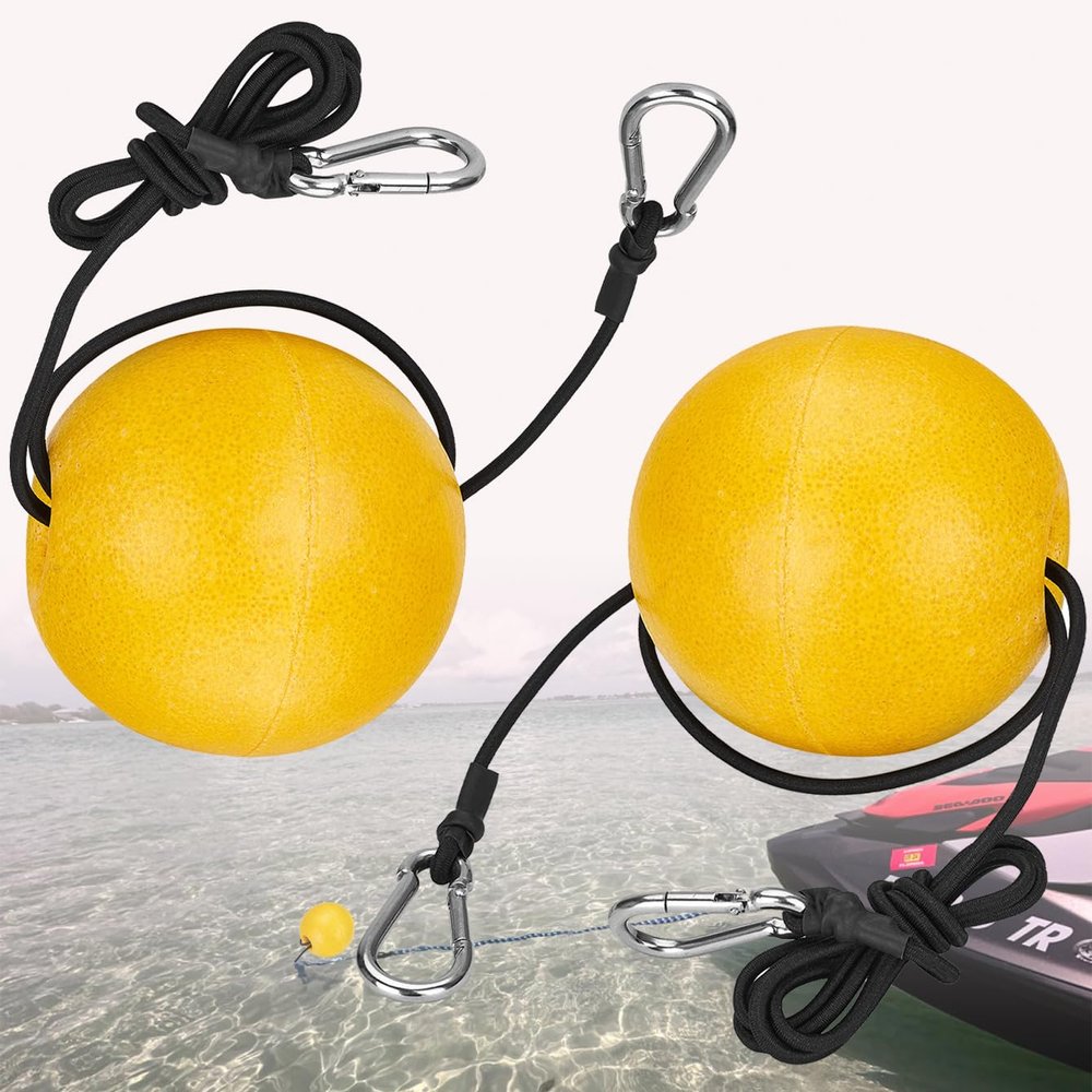 MOPHOEXII Anchor Buoy Float,2 or 4pcs Pool Float Anchor Marker Buoy,High Visibility Buoy Float with 51" Bungee Cord & Clip for Pools, Water Ski Ropes, Anchor Lines