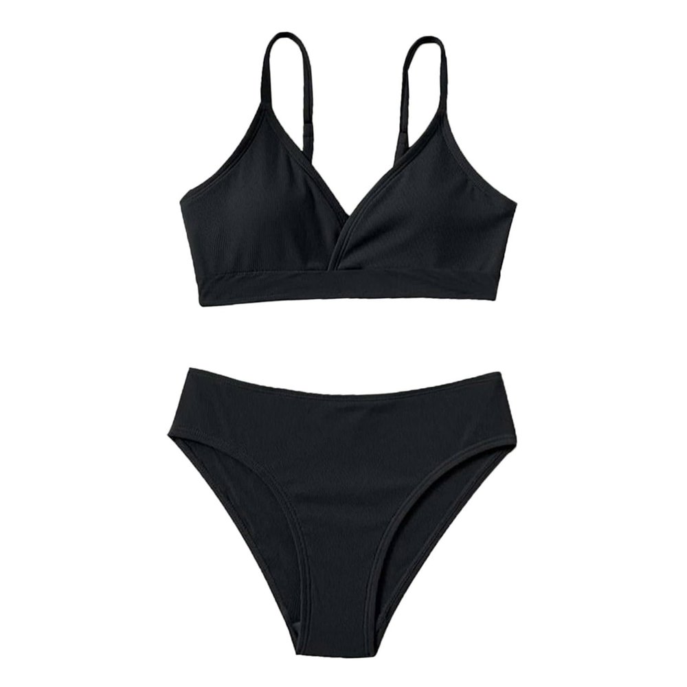 NineFit Basics Toddler Baby Girls 4th of July Swimsuit American Flag Tank Tops + Stripe Shorts Bikini Set (Black, 14-16 Years)