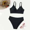 NineFit Basics Toddler Baby Girls 4th of July Swimsuit American Flag Tank Tops + Stripe Shorts Bikini Set (Black, 14-16 Years) view 2