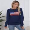 Allifewithu Women's American Flag Pullover Sweaters Long Sleeve Crew Neck Summer Ligthweight Sweater Navy Blue X-Large view 3