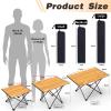 Biqissi Portable Camping Table, Compact Camping Side Table with Carrying Bag, Ultralight Aluminum Beach Table Folding for Hiking, Camping, Picnicking, BBQ, Outdoor Cooking (Wood Medium 22") view 3