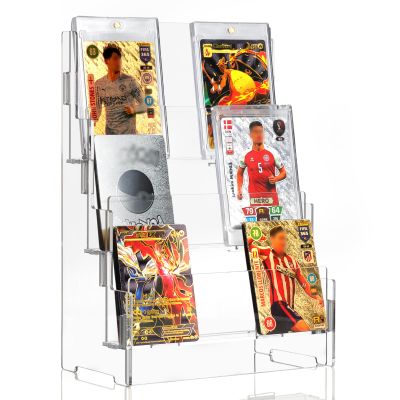 3 Tier Acrylic Trading Card Display Stand Graded Card Display Baseball Card Display Case Sports Card Display Case Magnetic Card Holder Stand Stadium Displays for Trade Shows Vendors Retail (No Cards)