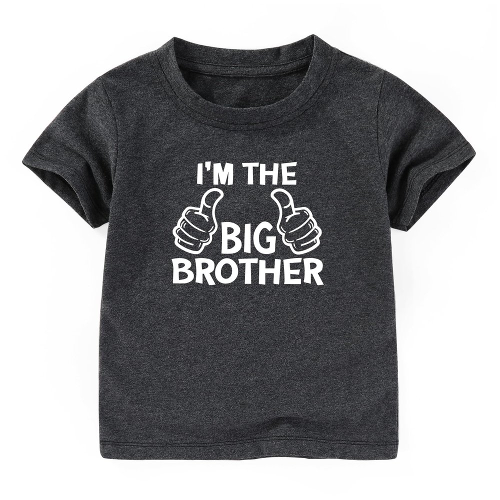 I'm The Big Brother t Shirt for Boys Big bro Gifts, Promoted to Big Brother Shirt boy Outfits Gray 3T