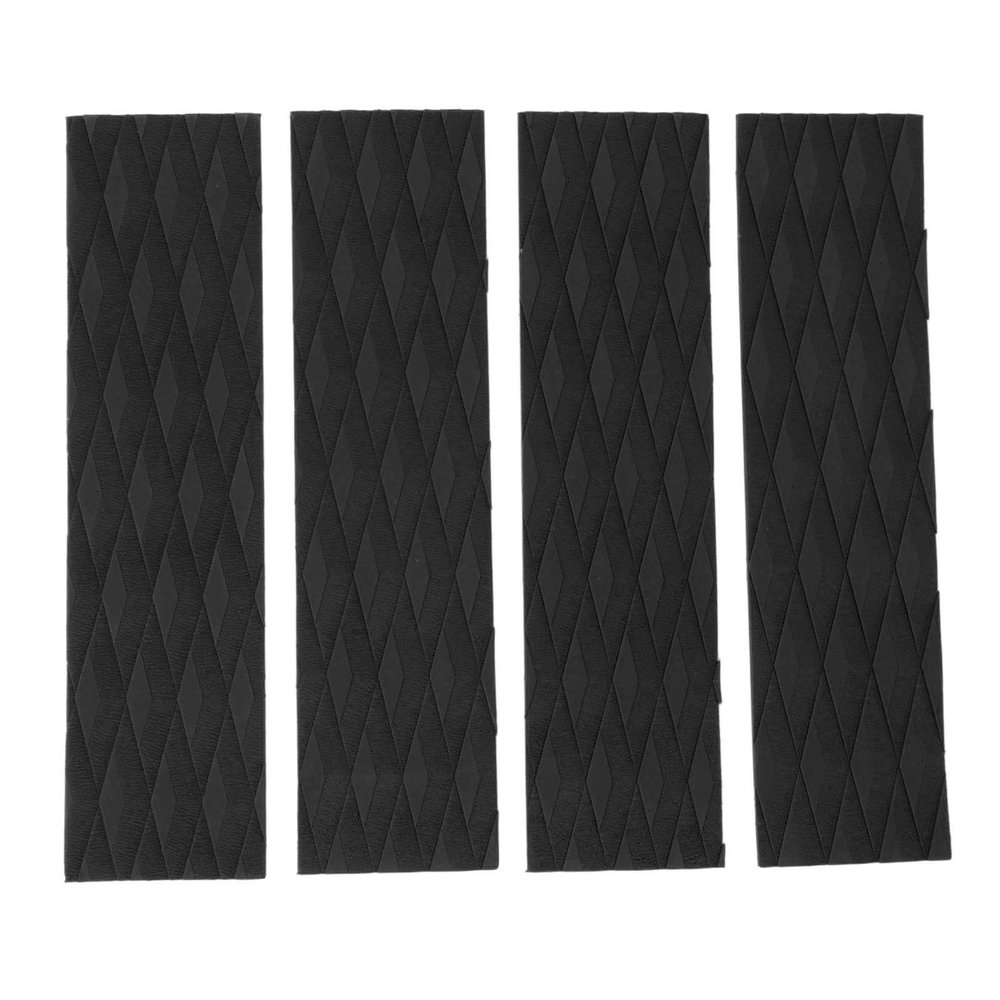 BHFFTHK 4 Piece Surfboard Traction Pad,Black Surfing Front Traction Anti Slip Pad,Skimboard Traction Pads Fits Shortboard,Fish,Longboard,Skimboard(Black)