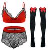 SEAUR Mens Sissy Bra and Panties Set Lingerie Outfits Gay Stockings Nightwear Cross-dressers Gay L view 1