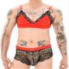 SEAUR Mens Sissy Bra and Panties Set Lingerie Outfits Gay Stockings Nightwear Cross-dressers Gay L view 2