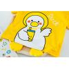 AMIMOJY Baby Boy Summer New Clothes Cartoon Duck Prints T Shirt Crewneck Tops Cute Shorts Set Girls Cotton Outfit 2Pcs, 100, Yellow view 2