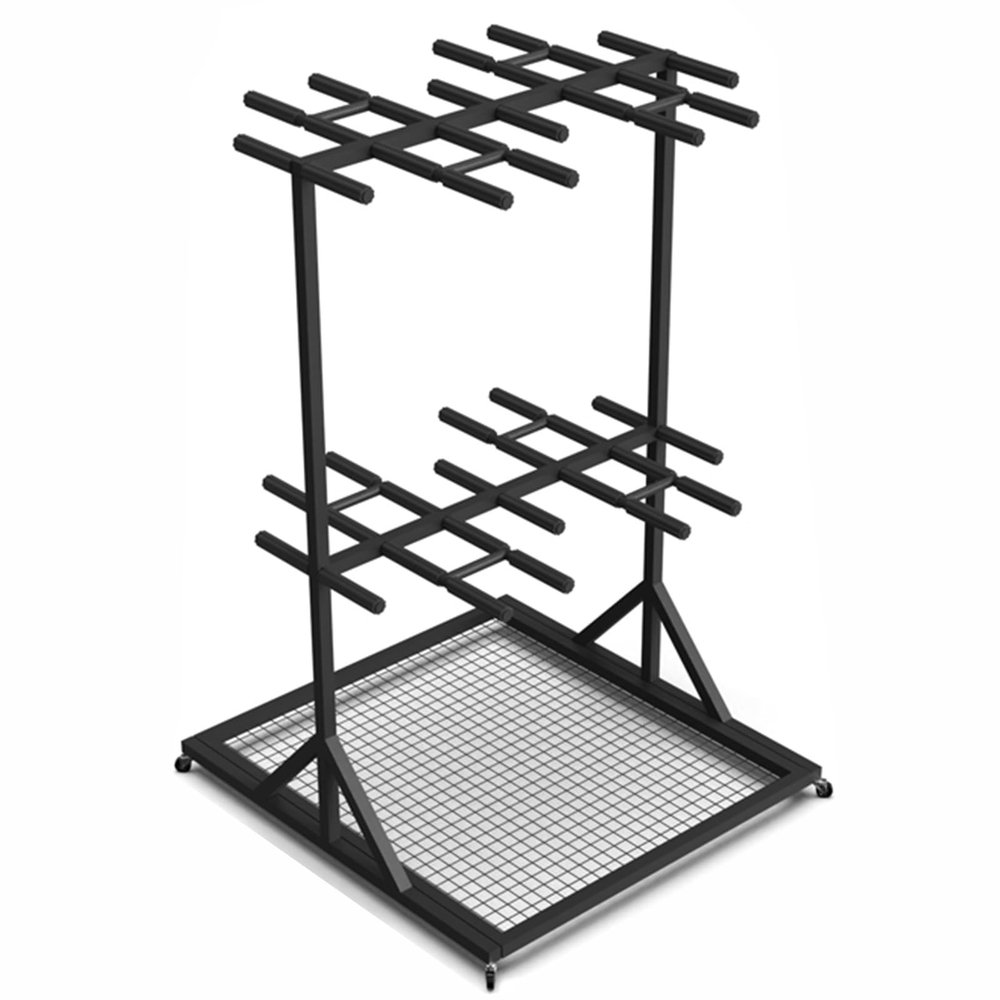LZMZMQ Tennis & Racquet Sport Equipment Organizer Cart Commercial, Mobile Badminton Racket Display Storage Rack Black Steel Frame, for Schools/Garage/Gym/Clubs, Hold 100 Pcs Rackets