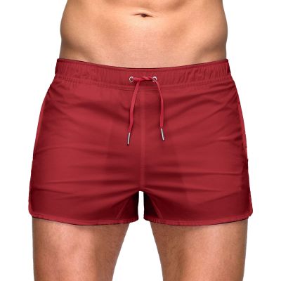 GOKKILRW Mens Workout Shorts 5 Inch Inseam Men Quick Dry Athletic Running Shorts Swimming Trunks Summer Bathing Suit Swimwear Beachwear with Pockets Mesh Breathable Activewear Red