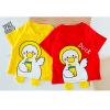 AMIMOJY Baby Boy Summer New Clothes Cartoon Duck Prints T Shirt Crewneck Tops Cute Shorts Set Girls Cotton Outfit 2Pcs, 100, Red view 3
