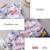 AMIMOJY Infrant Baby Boys Suit Summer New Clothes Short Sleeve Botton Down Shirt Cartoon Prints Tops Denim Outfit 2Pcs Set, 100=L view 3