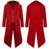 harayaa Mens Tailcoat Steampunk Halloween Costume, Red, XL view 3