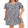 Kabento Nightgowns for Women Cotton Sleep Shirts Short Sleeve Sleepwear, Daisy, Small view 1