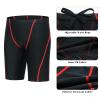 Xioker Boy Square Legs Swim Jammer with UPF50+,Youth Boy Jammer Swimming Shorts for Training(Red Lines XL) view 4