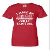 XX-Large Red Women I Have No Shelf Control Funny Book Lovers Reading T-Shirt view 3
