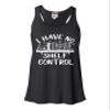 Small Black Women Flowy I Have No Shelf Control Funny Book Lovers Reading Sleeveless Tank Top T-Shirt view 1