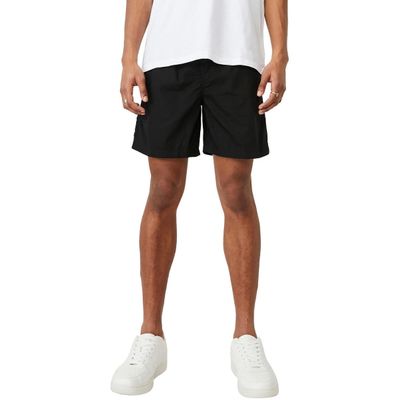 COTTON ON Mens Drawstring Hem Polyester Casual Shorts Black S
