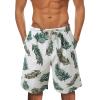 Mens Hawaiian Shorts Swimming Shorts Lightweight Quick Dry Swimming Trucks Tropical Printed Elasticated Drawstring Summer Casual Beach Board Shorts Surfing Shorts with Pockets(Green,Medium) view 1