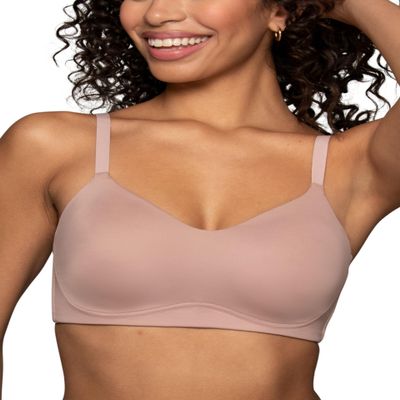 Vanity Fair Women's Wireless Bra, Soft Smoothing Fabrics & Breathable Cups, Simple Sizing Available S-3XL, Back Smoothing - Baked Blush, XX-Large