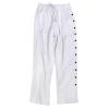 Men's Cotton Linen Pants Cropped Trousers Loose Fit Straight Leg Roll-Up Casual Pants Side Button Deco Elastic Waist Drawstring Pull On Summer Beach Yoga Pants (White,Medium) view 2