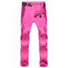 Men's Outdoor Casual Hiking Climbing Pants Multi-Functional Lightweight Quick Dry Windproof Waterproof Camping Trekking Mountain Softshell Pants with Zipper Pockets(Pink,29) view 1