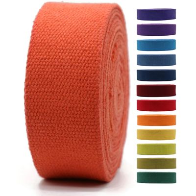2" & 1.5'' & 1" Cotton Webbing - 5 Yards - 50+ Colors -%100 Natural Cotton - Turkish Weave - Heavy Duty 1 Inch 1.5 Inch 2 Inch Webbing for Sewing Straps Wrapping Climbing Indoors Craft DIY 11165