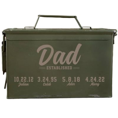 Personalization Universe Customized 50 Cal Ammo Box - Unique Father's Day & Birthday Gift for Dad from Son or Daughter, Customized Keepsake For Dads