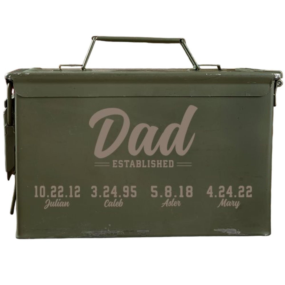 Personalization Universe Customized 50 Cal Ammo Box - Unique Father's Day & Birthday Gift for Dad from Son or Daughter, Customized Keepsake For Dads