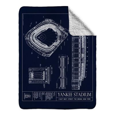 Ballpark Blueprints Yankee Stadium Fleece Sports Blanket (60x80)