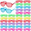 60 Pack Shutter Shades Glasses Bulk Party Favors, 80s Neon Color Plastic Glasses Eyewear Party Supplies for Kids Adult view 1