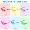 60 Pack Shutter Shades Glasses Bulk Party Favors, 80s Neon Color Plastic Glasses Eyewear Party Supplies for Kids Adult view 2