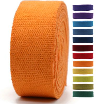2" & 1.5'' & 1" Cotton Webbing - 5 Yards - 50+ Colors -%100 Natural Cotton - Turkish Weave - Heavy Duty 1 Inch 1.5 Inch 2 Inch Webbing for Sewing Straps Wrapping Climbing Indoors Craft DIY 11155