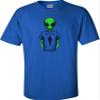 4X-Large Royal Mens Alien Wearing Believe in Humans Tee Funny UFO T-Shirt view 2