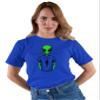 4X-Large Royal Mens Alien Wearing Believe in Humans Tee Funny UFO T-Shirt view 3