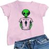 XX-Large Pink Women Alien Wearing Believe in Humans Tee Funny UFO T-Shirt view 1
