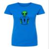 X-Large Royal Women Alien Wearing Believe in Humans Tee Funny UFO Deluxe Soft T-Shirt view 2