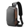 LICAOLET Chest PocketMen's Backpack Rechargeable Backpack Waterproof Crossbody Chest Bag, Dark Blue and Gold view 3